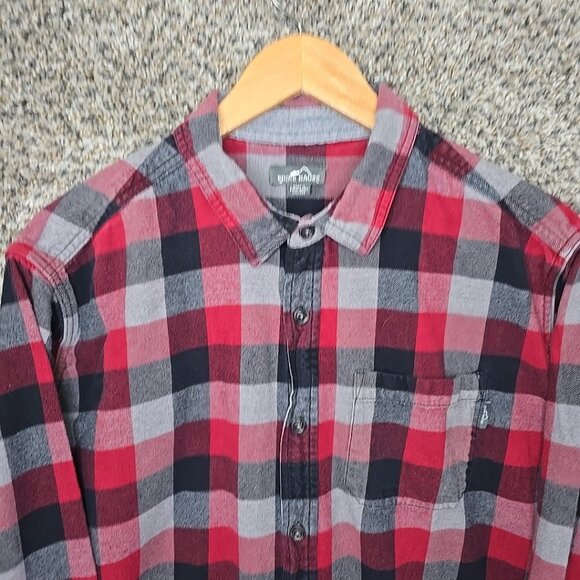 Eddie Bauer Shirt‎ Men's XXL 2XL Button Up Red Plaid Flannel Outdoors Casual - Picture 4 of 7